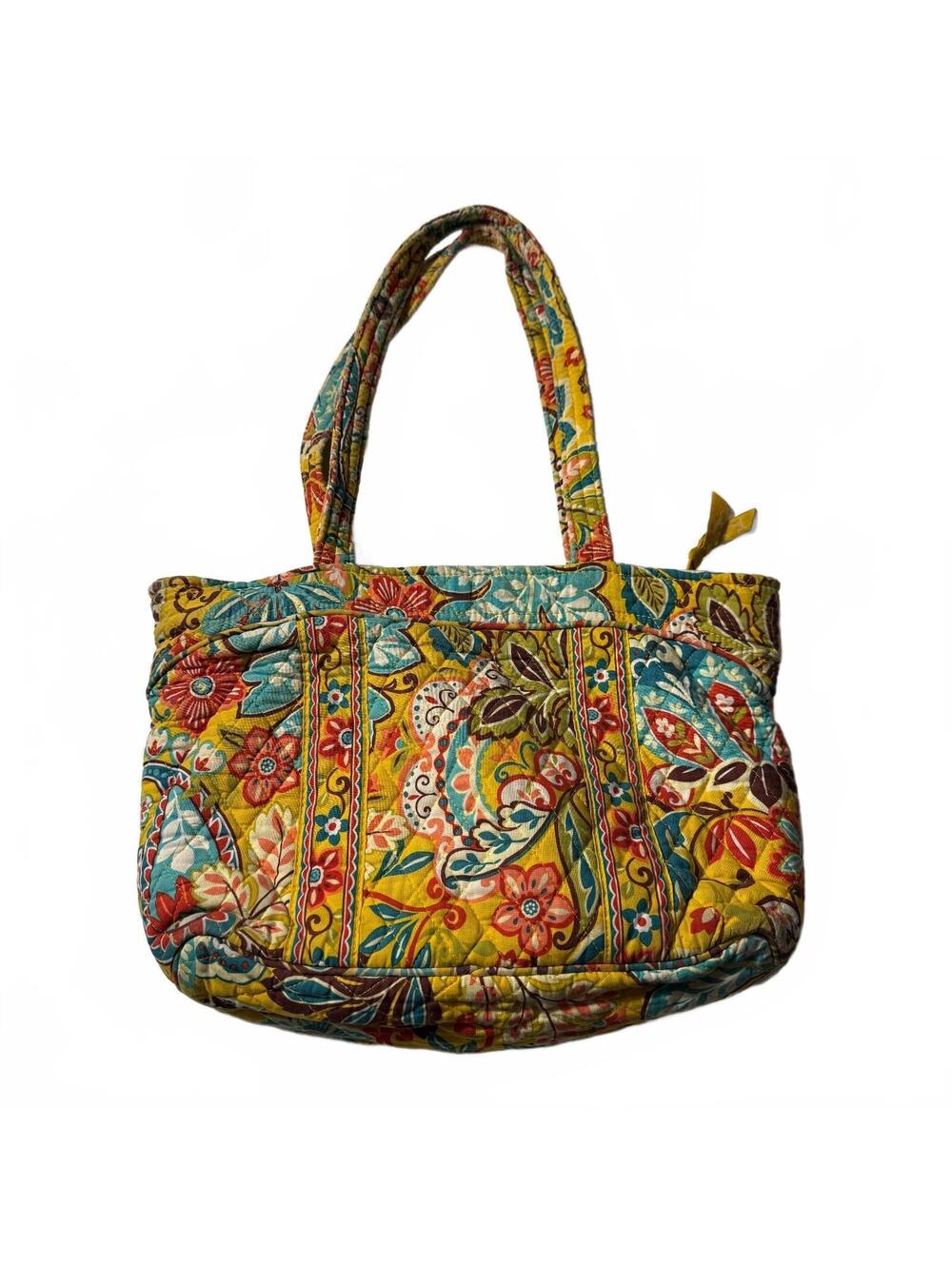 Vera Bradley Provencal Yellow Floral Tote Bag Retired Pattern Quilted Cotton